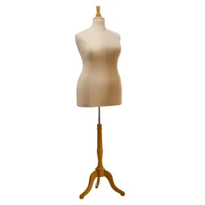 Mannequin couture femme - buste couture femme grande taille XXXL, pied tripode, beige - Bustes couture, torses couture