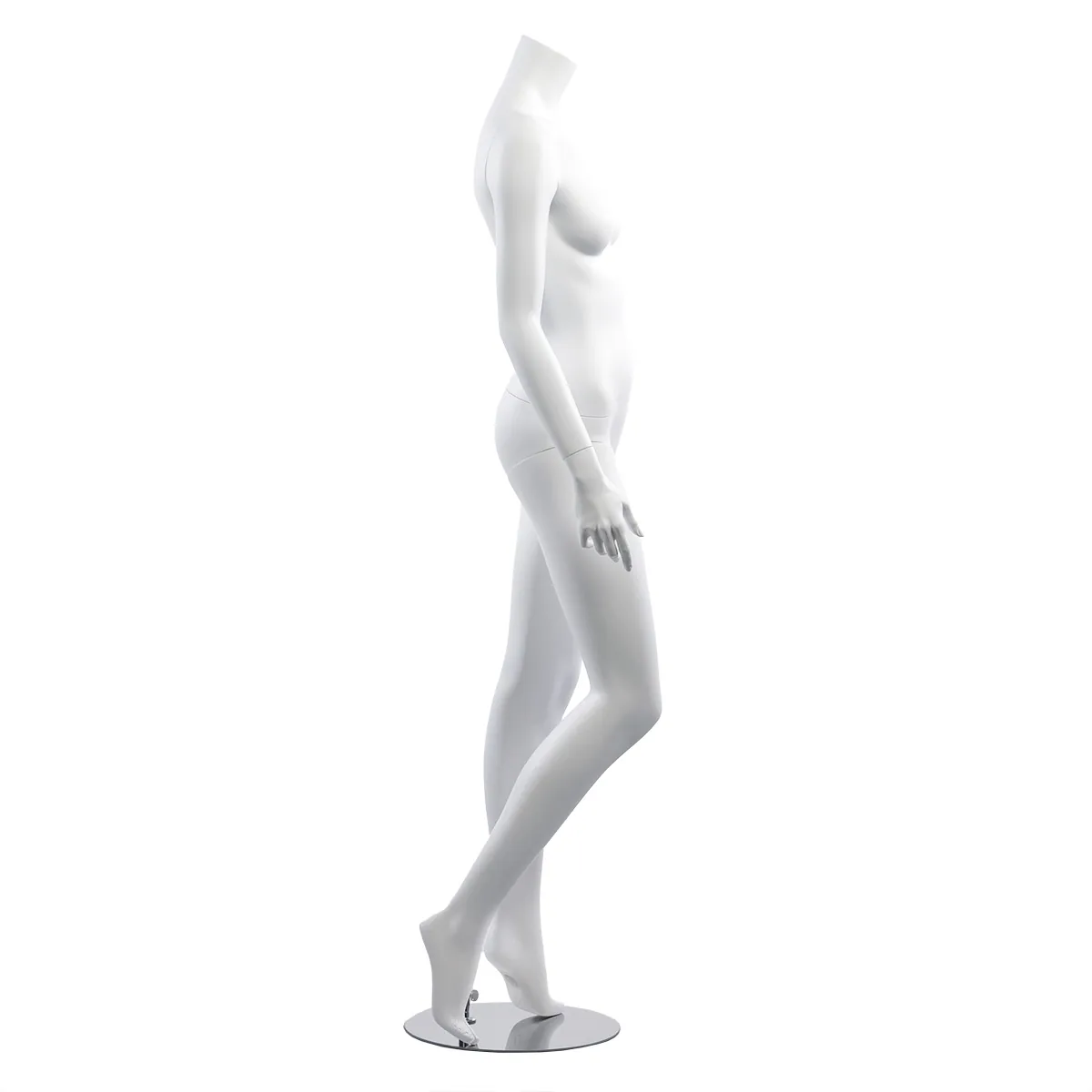 Mannequin femme, sans tête, bras le long du corps H 164 cm Fibre de verre - Blanc - Mannequins sans tête-1