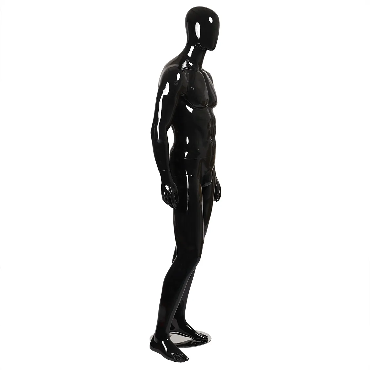 Mannequin homme, finition laquée, bras le long du corps H 186 cm Fibre de verre - Noir - Mannequins abstraits-1
