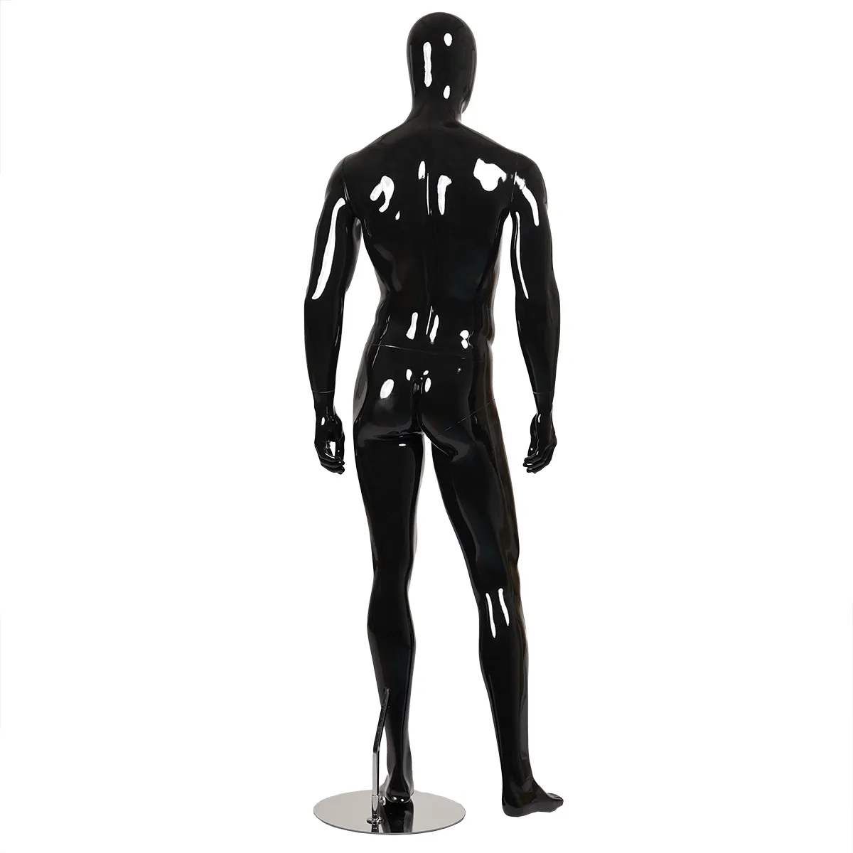 Mannequin homme, finition laquée, bras le long du corps H 186 cm Fibre de verre - Noir - Mannequins abstraits-2