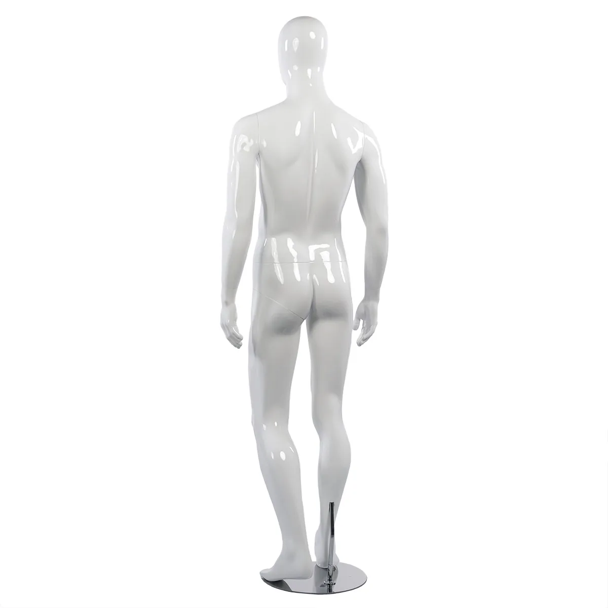 Mannequin homme, finition laquée, bras le long du corps H 186 cm Fibre de verre - Blanc - Mannequins abstraits-2