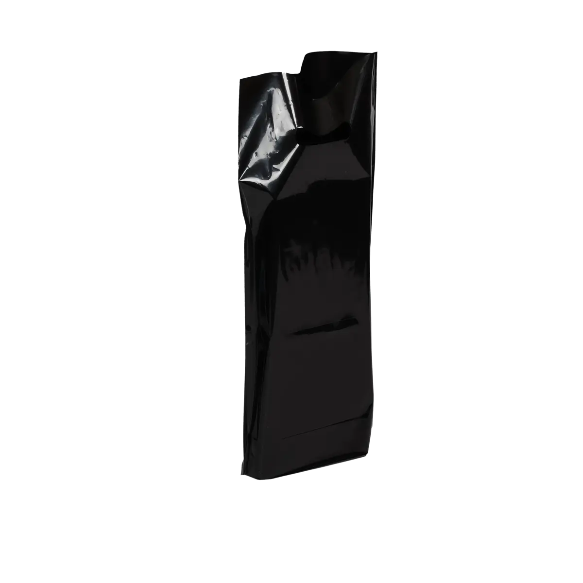Sac plastique poignées découpées renforcées PEBD 55µ 25 x 38 x 4 cm - Noir - Lot de 100 - Sacs plastique unis, poignées découpées