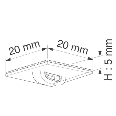 Platine adhésive - Blanc - L 20 x 20 mm - Pqt de 20 - Éléments de suspension-2