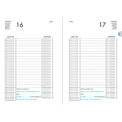 Agenda de caisse 14 x 22 cm - Registres et agendas de comptabilité-2