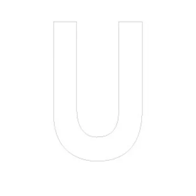 Lettre adhésive U - Lettres et chiffres adhésifs