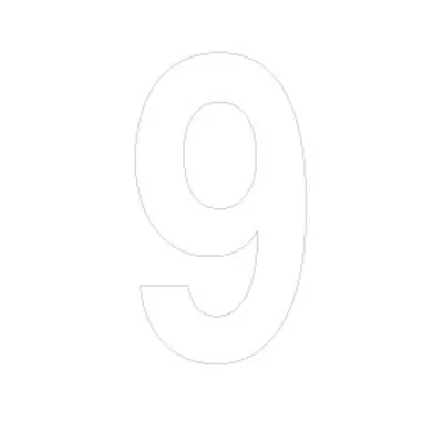 Chiffre adhésif 9 - Lettres et chiffres adhésifs