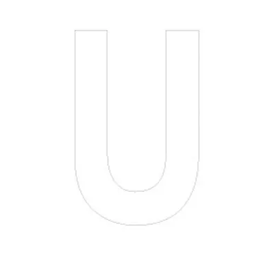 Lettre adhésive U - Lettres et chiffres adhésifs