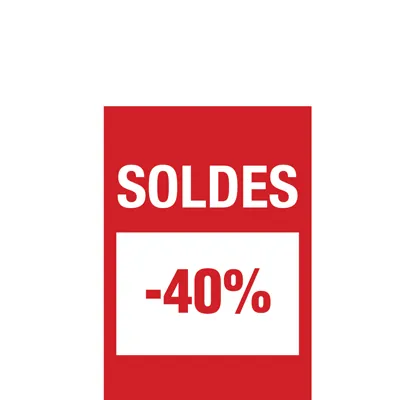 Affiche Soldes -40% 14,8 x 21 cm - Affiche promo - Paquet de 10 - Affiches Soldes