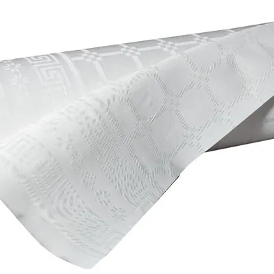Nappe damassée déperlante - Nappe jetable - Nappe papier - Blanc - Rouleau de 1,18 x 100 m - Nappes papier, Nappes jetables-1