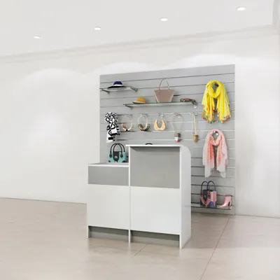 Comptoir d'accueil blanc / gris mélaminé 62,5 x 51 x 88 cm - Comptoirs Easy-5