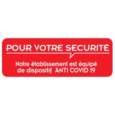 Adhésif “Mesures anti Coronavirus” 32x11 cm Rouge/Blanc – Affiche autocollante covid - Affiches Informations COVID