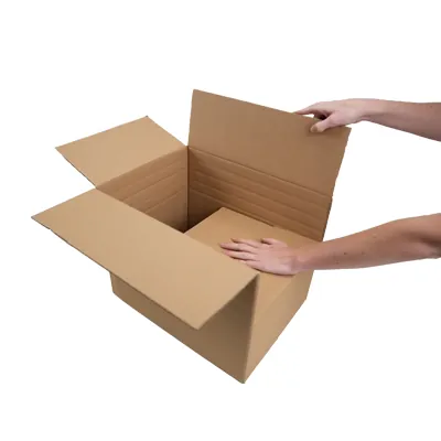 Caisse carton - Caisse américaine carton hauteur variable - carton simple cannelure 50 x 40 x 30/40 cm – Lot de 10 - Caisses américaines cartons-5