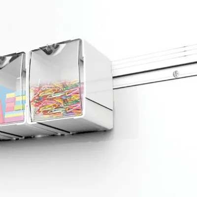 Bac plastique 1 tiroir basculant 12 x 12 x 14,2 cm transparent / blanc - Blocs tiroirs-3