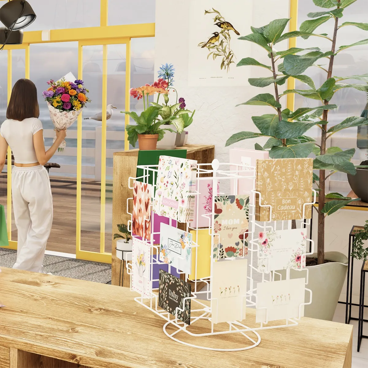 Présentoir cartes postales de comptoir tournant - Présentoirs cartes postales-1