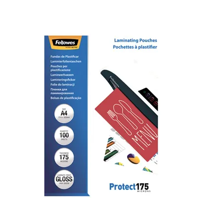 Pochettes de plastification à chaud A4 175 microns, brillantes - Fellowes© - Plastifieuses