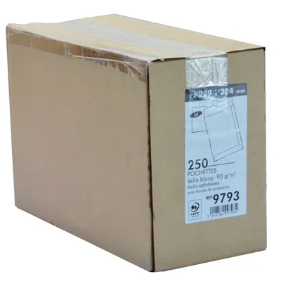 Pochette blanche C4 229 x 324 mm 90g sans fenêtre La Couronne - Paquet de 250 - Enveloppes blanches-1