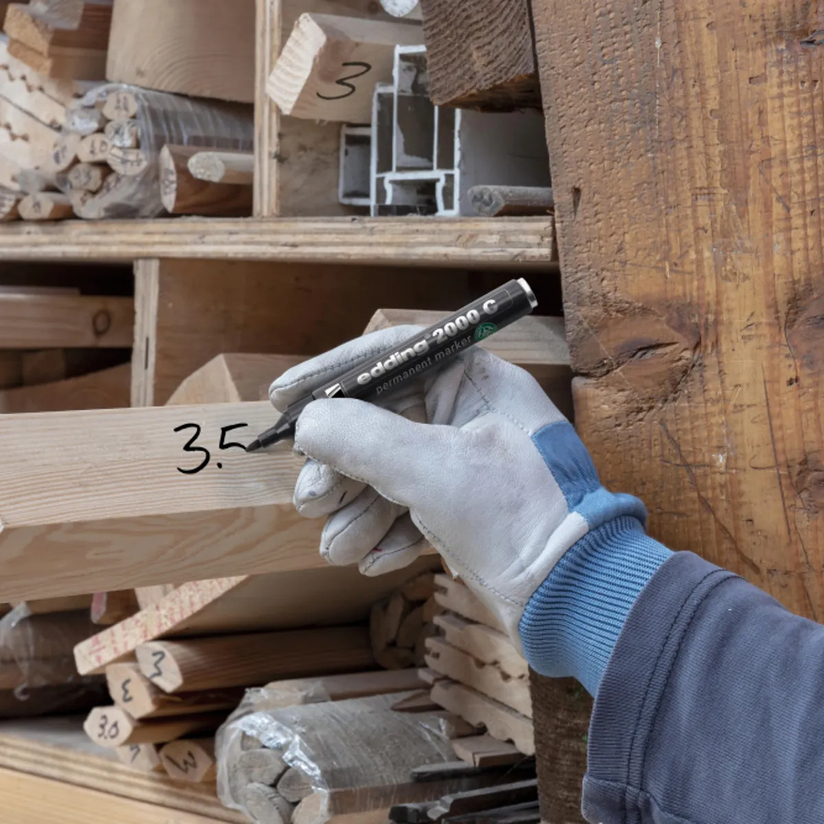 Marqueur indélébile 2000C pointe ogive 1,5 à 3 mm - Marqueur permanent - Noir - Lot de 3 - Marqueurs-4