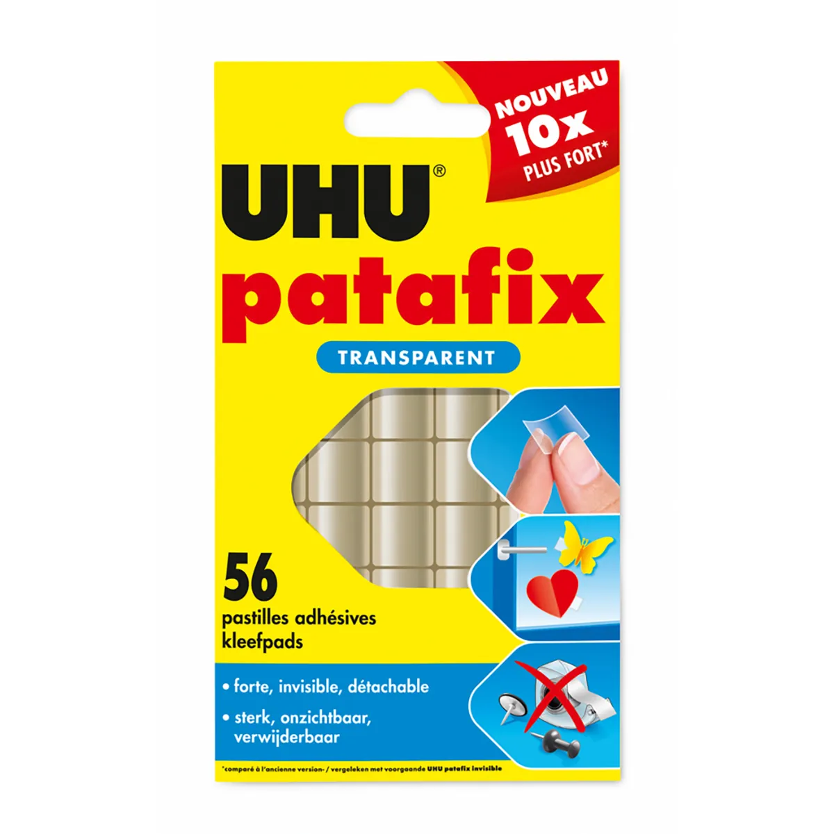 Patafix, 56 pastilles invisibles - Double face, patafix, velcro