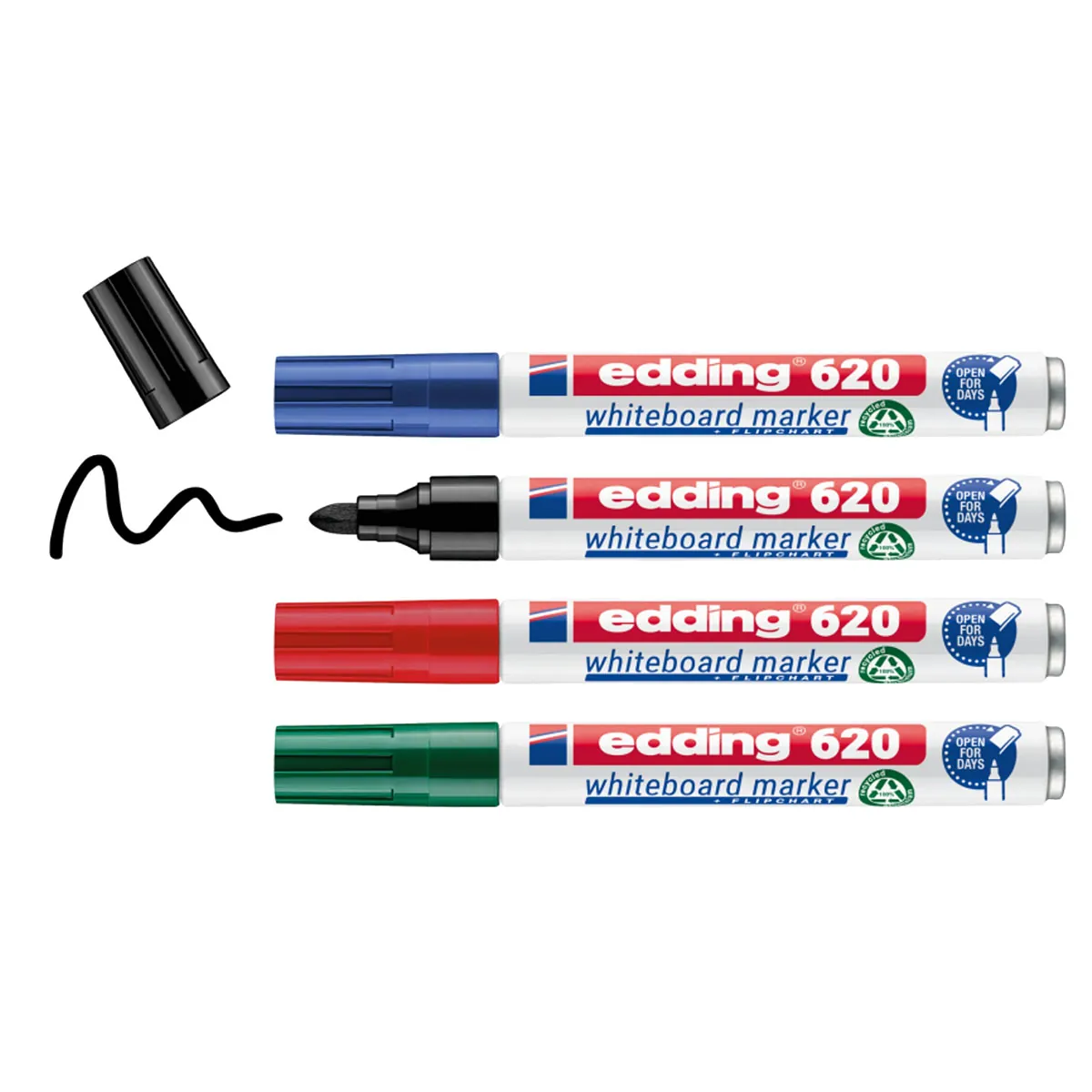 Marqueurs effaçables 620 Cap Off pointe ogive 1,5 à 3 mm - Lot de 4 - Marqueurs-1