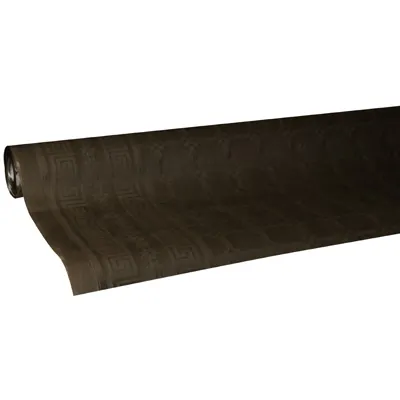 Nappe damassée déperlante - Nappe jetable - Nappe papier - Marron chocolat - Rouleau de 1,18 x 25 m - Nappes papier, Nappes jetables