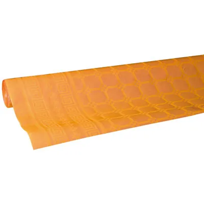 Nappe damassée déperlante - Nappe jetable - Nappe papier - Orange mandarine - Rouleau de 1,18 x 25 m - Nappes papier, Nappes jetables