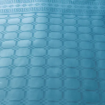 Nappe damassée déperlante - Nappe jetable - Nappe papier - Bleu turquoise - Rouleau de 1,18 x 25 m - Nappes papier, Nappes jetables-1