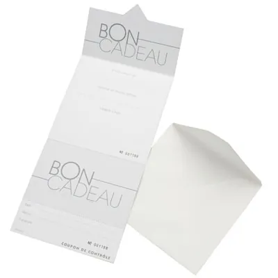 Bon cadeau noir 12 x 12 cm avec enveloppe et coupon détachable - Paquet de 12 - Bons cadeaux-2