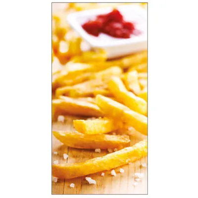 Sticker adhésif Frites 15 x 30 cm - Signalétique restauration rapide - Stickers Snacking