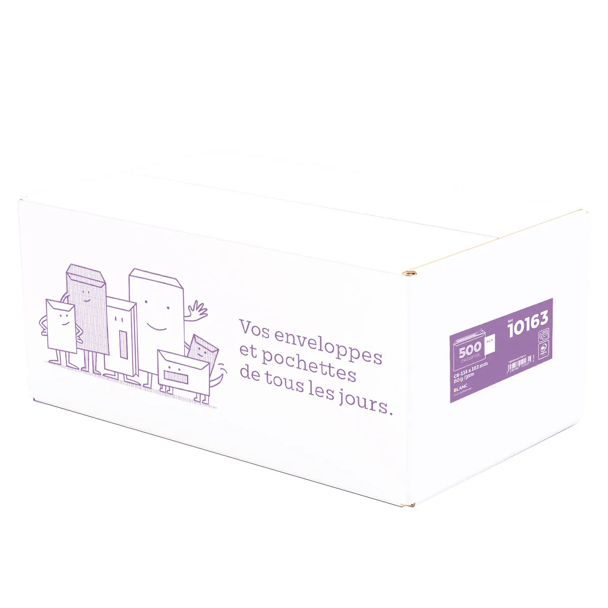 Enveloppe blanche C6 114 x 162 mm 80g sans fenêtre La Couronne - Paquet de 500 - Enveloppes blanches-1