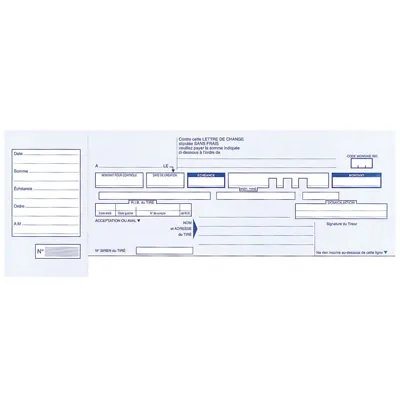 Lettre de change 50 feuillets autocopiants 27 x 10,2 cm - Lot de 5 - Registres et agendas de comptabilité-1