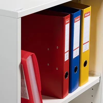 Classeur à levier A4 320 x 290 mm carton 22/10e Dos 5 cm Esselte - Rouge - Classeurs à levier, Classeurs A4-1