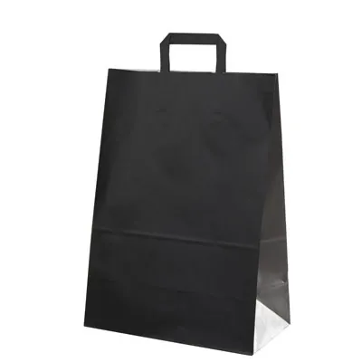 Sacs cabas kraft  - Sacs kraft couleur poignées plates