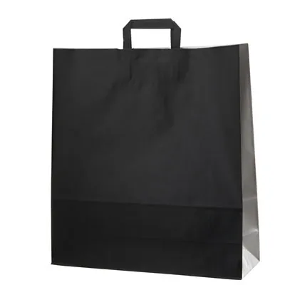 Sacs cabas kraft  - Sacs kraft couleur poignées plates