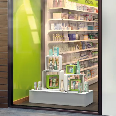 Podium vitrine blanc 120 x 50 x 25 cm - Socle vitrine - Podium de présentation magasin - Podiums de présentation, Présentoirs 3 niveaux-1