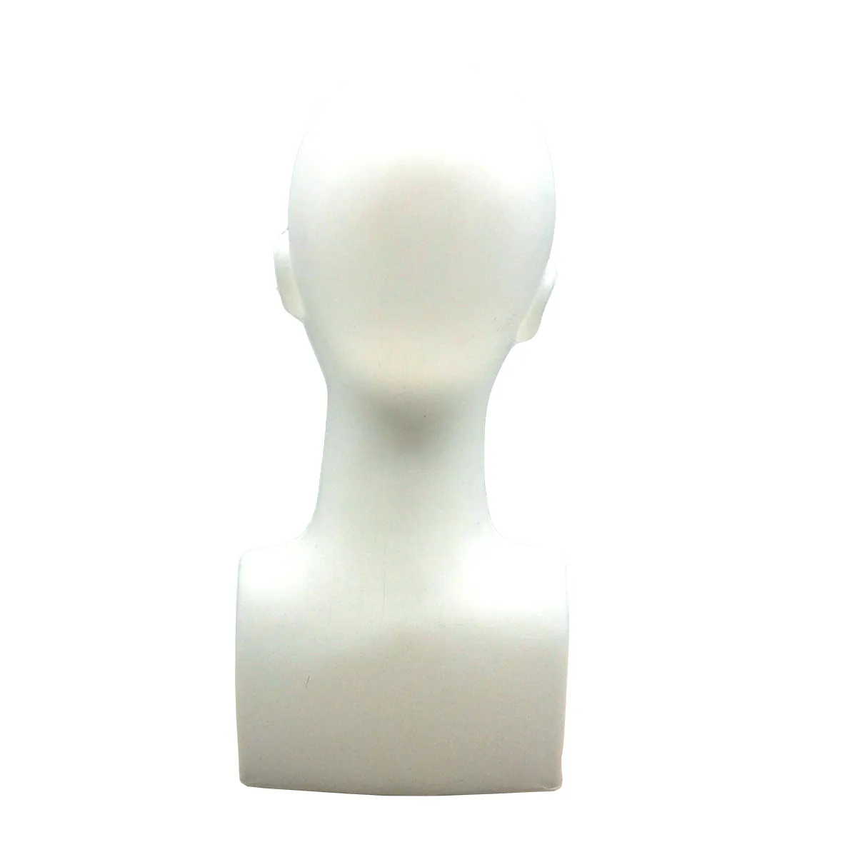 Tête mannequin femme plastique H 38 cm - Tête pour perruque, chapeau - Blanc - Têtes-3