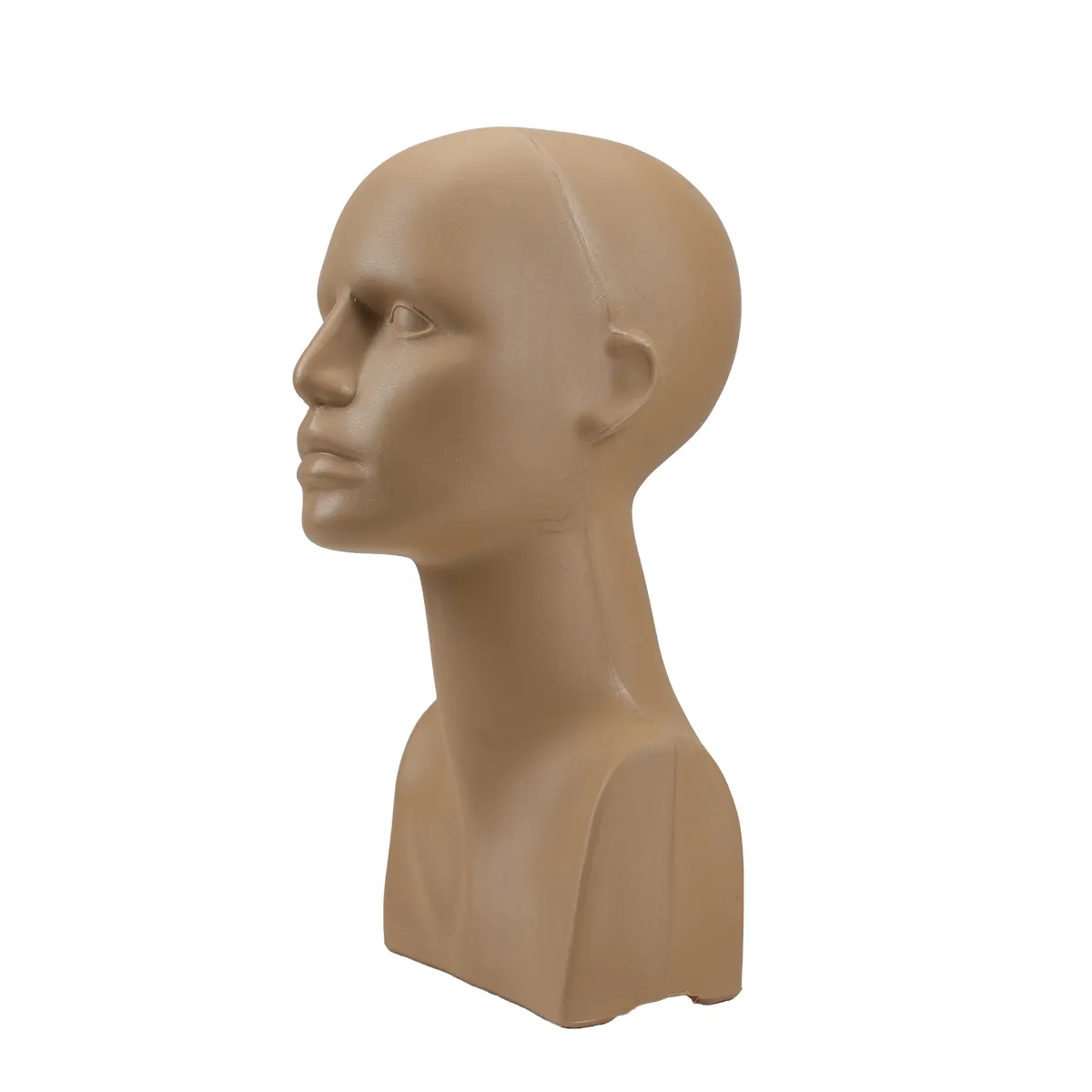 Tête mannequin femme plastique H 38 cm - Tête pour perruque, chapeau - Chair - Têtes-2