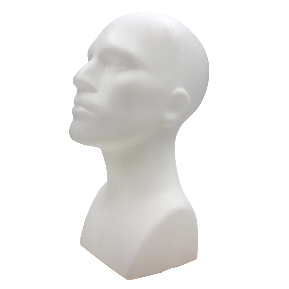 Tête mannequin homme plastique H 40 cm - Tête pour perruque, chapeau - Blanc - Têtes-1