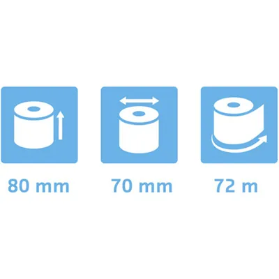 Bobine thermique - Rouleau TPE - Papier thermique 80 x ø 70 mm x L 72 m, mandrin 12 mm Exacompta - Lot de 5 - Rouleaux TPE, Bobines thermiques-1