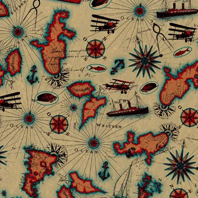 Papier cadeau Transat - 70 cm x 100 m - Papiers cadeaux kraft à motifs