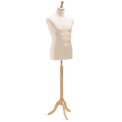 Mannequin couture homme - buste couture homme, taille 44, pied tripode, beige - Bustes couture, torses couture