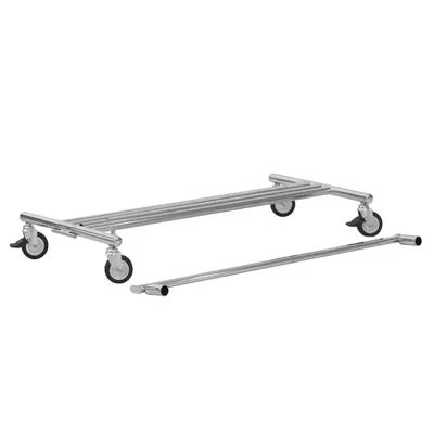 Portant vêment pliable droit chromé à roulettes 150 x 55 x H 120/180 cm - Portants à vêtements pliables-1