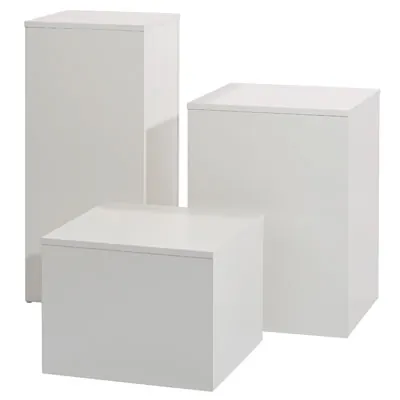 Podium colonne blanc 50 x 50 x 70 cm - Podium cube - Podium de présentation magasin - Podiums de présentation, Présentoirs 3 niveaux-1