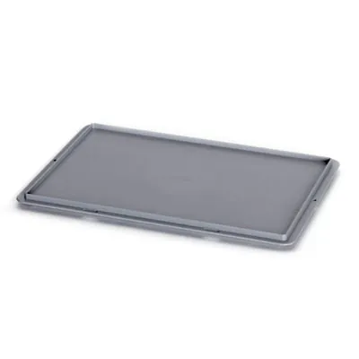 Couvercle encastrable pour bac Euro 80 x 60 cm gris  - Bacs plastique à parois et fond pleins