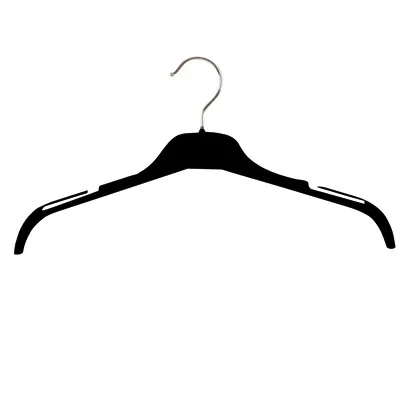 Cintre noir plastique avec encoches 41 cm - Cintre chemise - Cintre robe - Lot de 100 - Cintres plastique