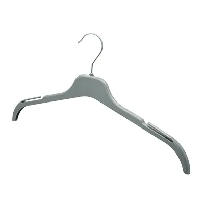 Cintre gris plastique avec encoches 41,5 cm - Cintre chemise - Cintre robe - Lot de 100 - Cintres plastique