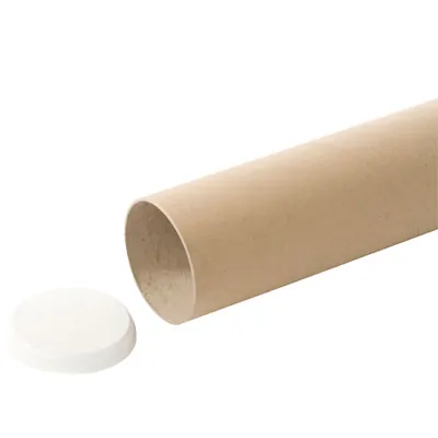 Tube carton L.95 cm x Ø 80/84 mm avec embouts plastiques – Paquet de 25 - Tubes carton emballage-1