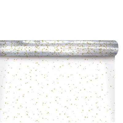 Film fleuriste - Film polypropylène Étoiles or 80 cm x 120 m 35µ - Films polypropylène à motifs