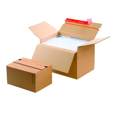 Carton d'expédition à hauteur variable Brun 30,4 x 21,6 x 13/22 cm - Boîte carton - Lot de 10 - Cartons d'expédition, Boîtes carton