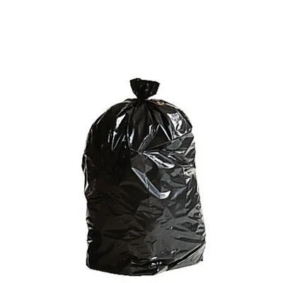 Sac poubelle 30 litres PEHD avec lien à nouer - Sac poubelle professionnel - Noir - Rouleau de 50 - Sacs poubelle professionnels