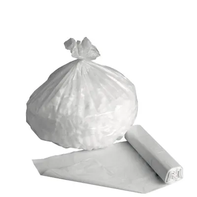 Sac poubelle 5 litres PEHD avec lien à nouer - Sac poubelle professionnel - Blanc - Rouleau de 50 - Sacs poubelle professionnels